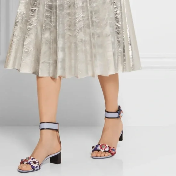 Gorgeous✨FENDI 🌼Flowerland 🌼Colorblock Leather Sandals - Picture 7 of 11